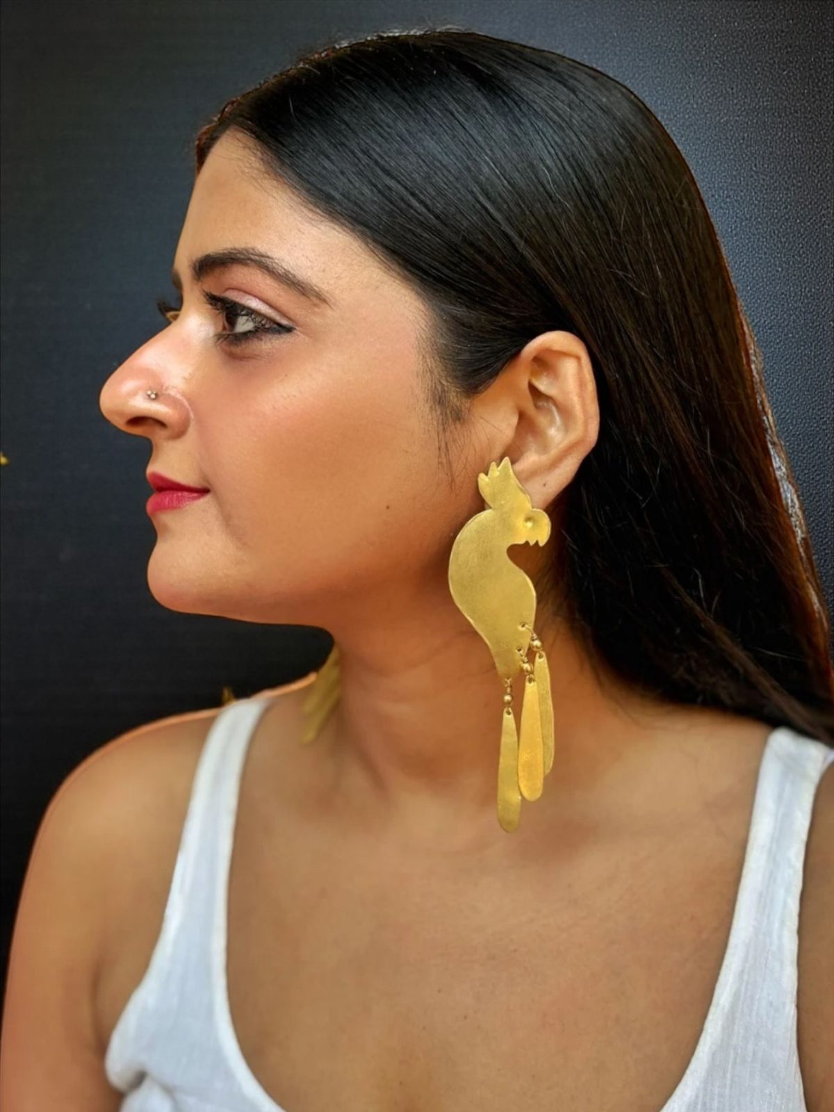 Cacatua Brass Dangler Earrings