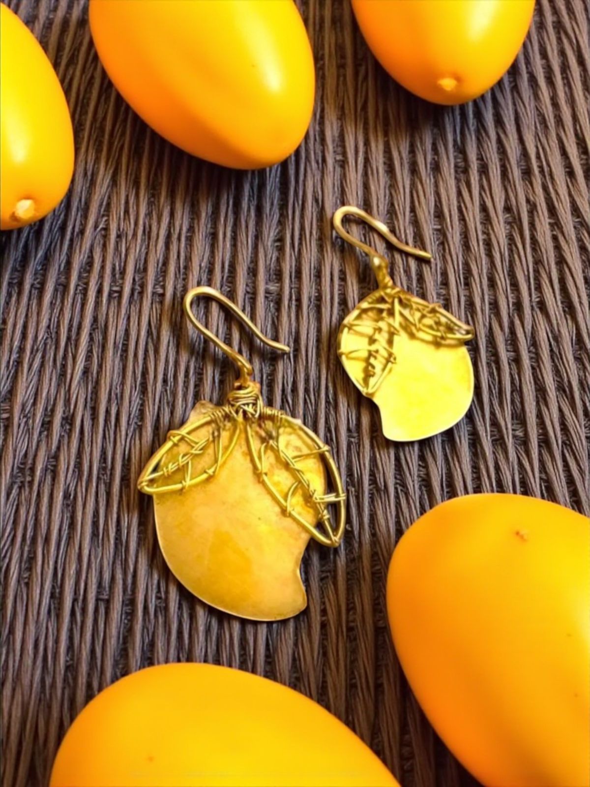 Mango Season Brass Dangler Earrings