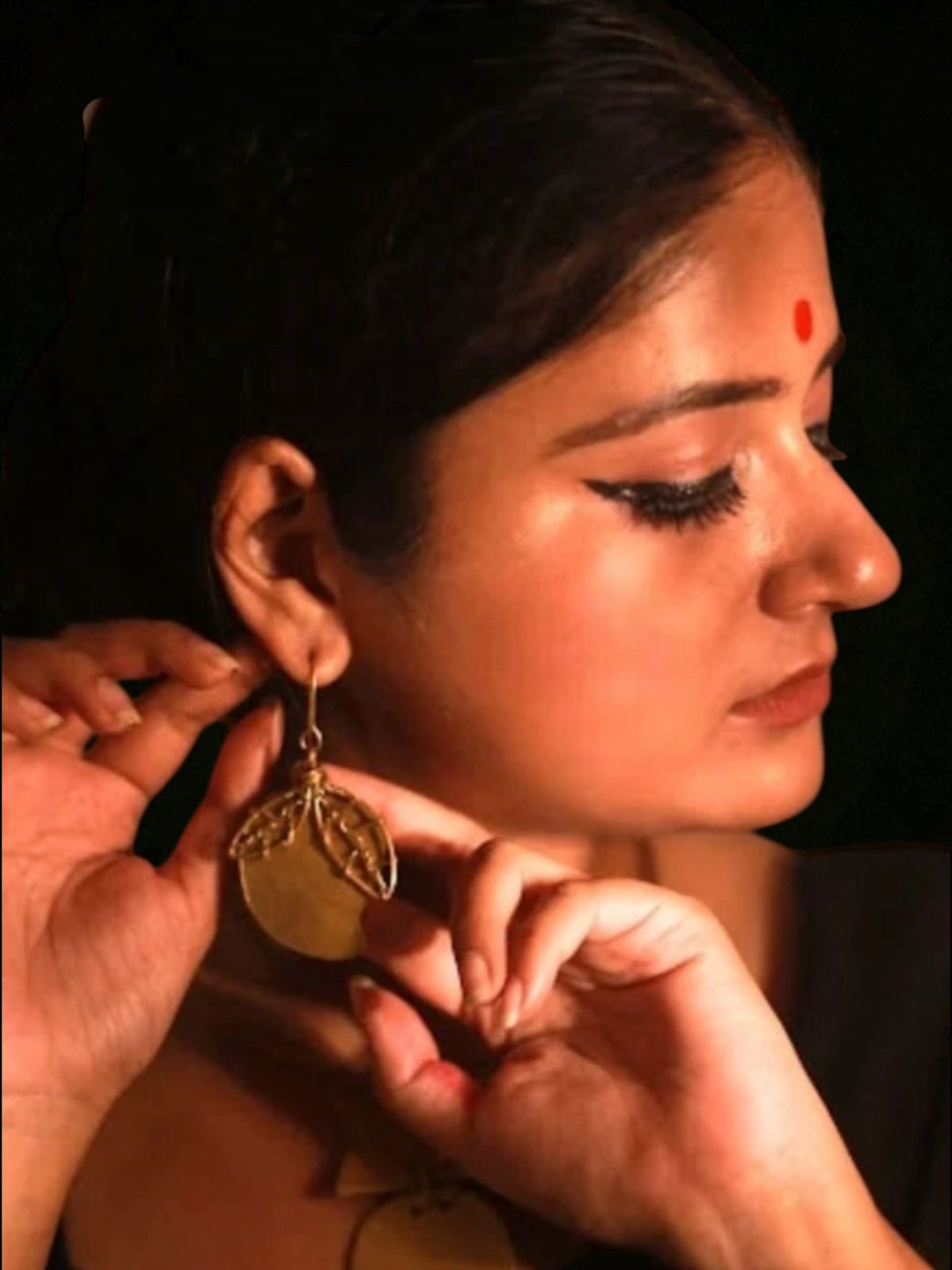 Mango Season Brass Dangler Earrings
