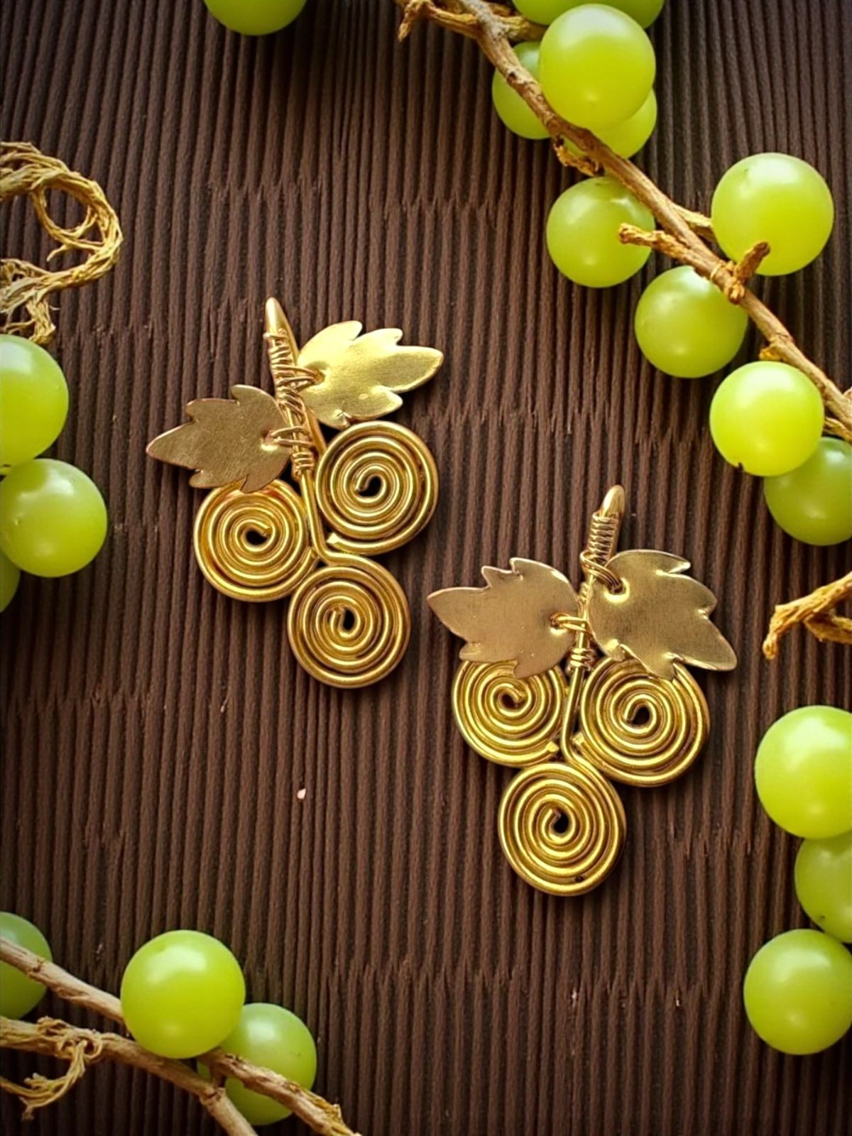 Mini Angoor Brass Dangler Earrings