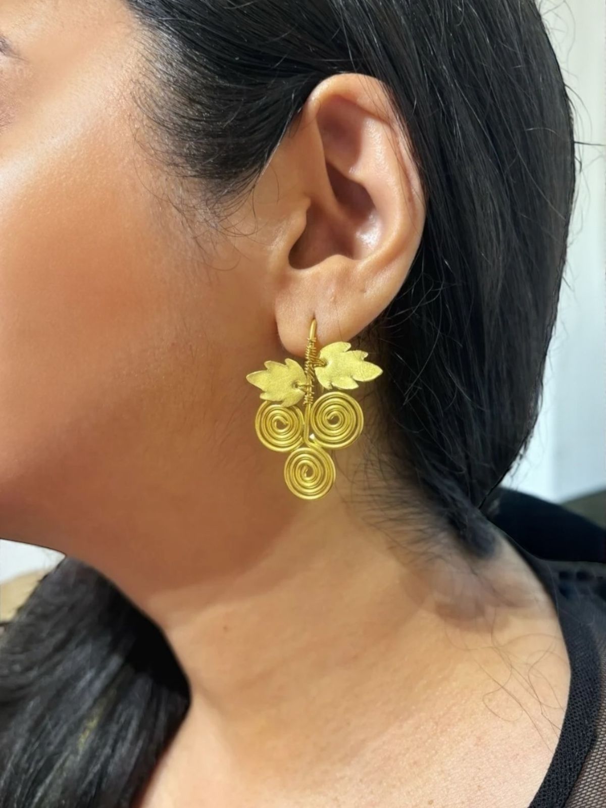 Mini Angoor Brass Dangler Earrings