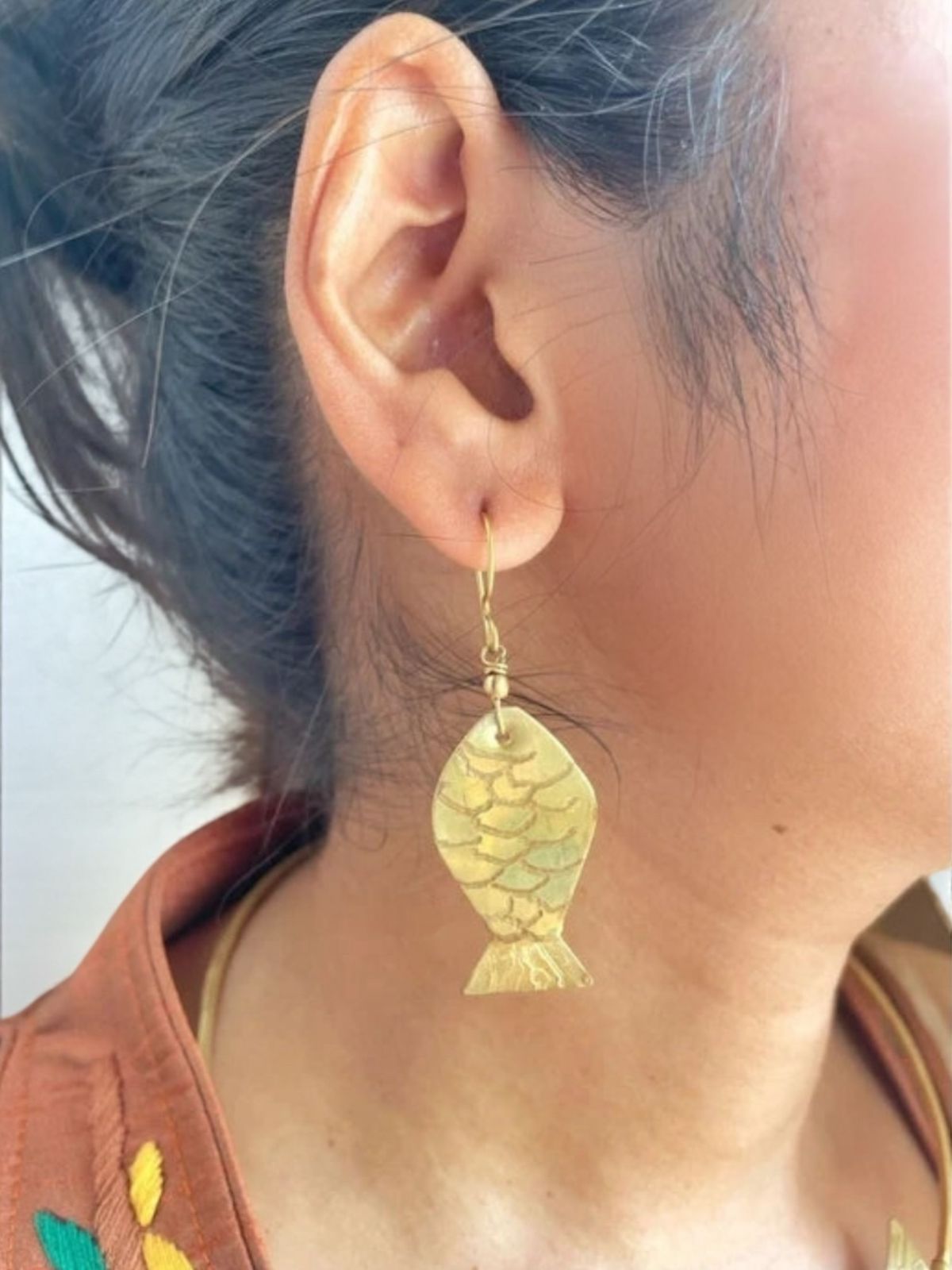 Meenakshi Brass Dangler Earrings