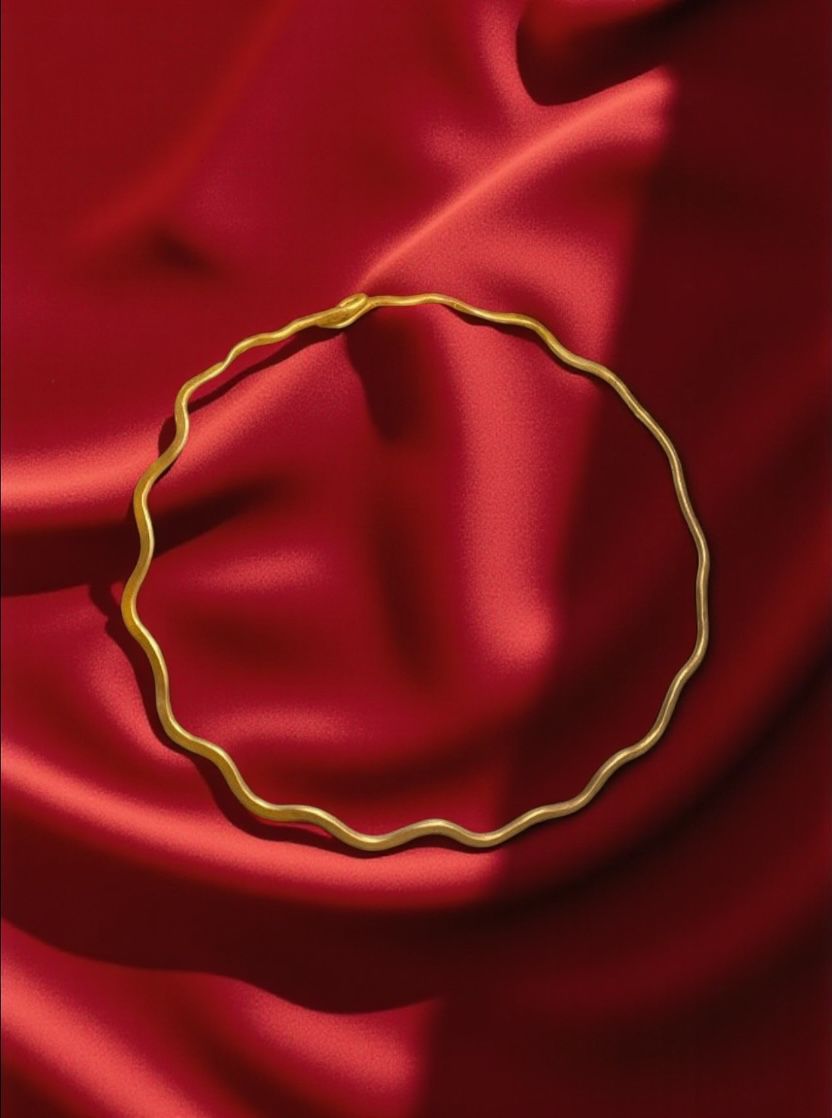 Zigzag Brass Hasli Necklace
