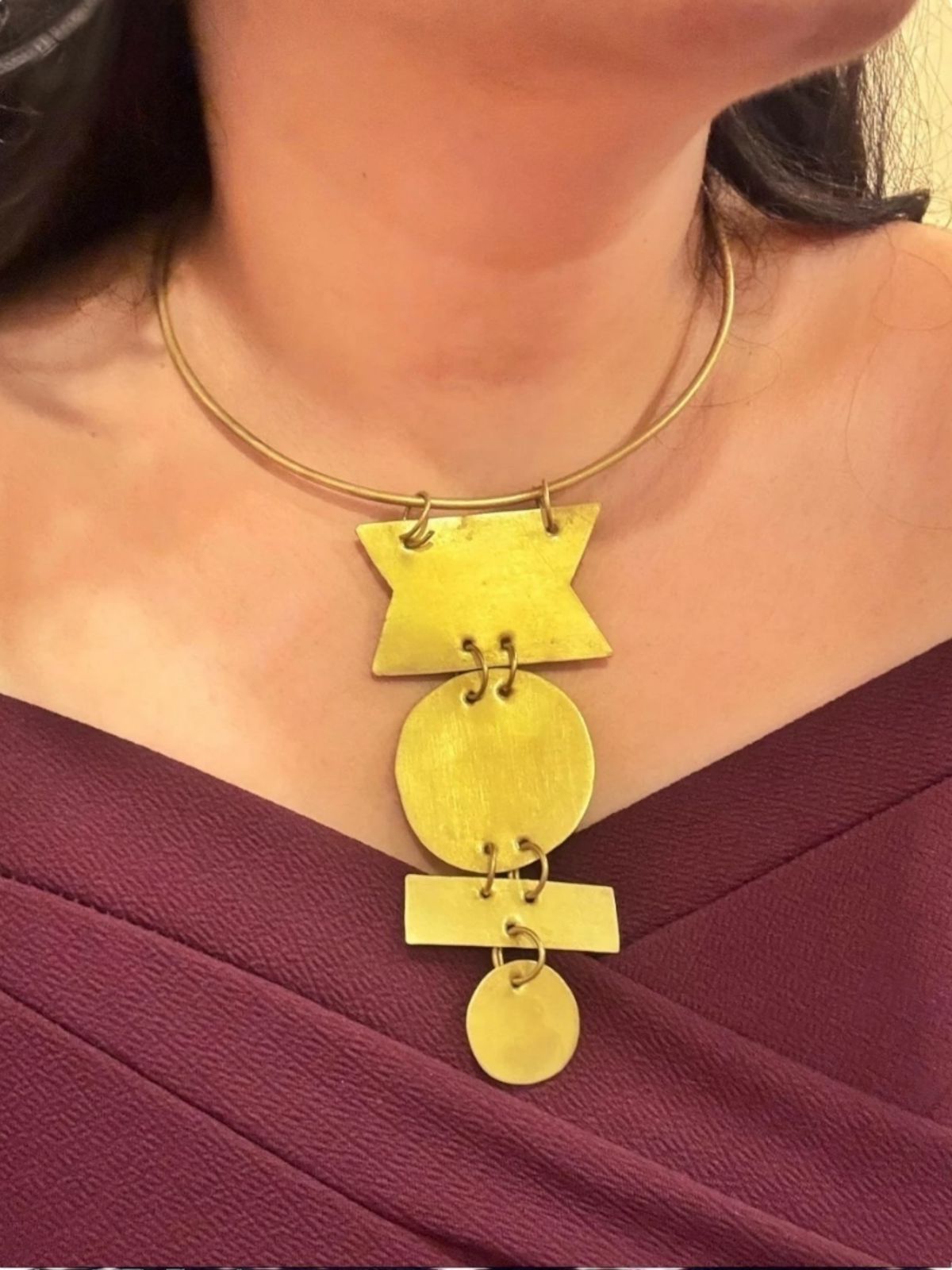 Cleopatra Brass Hasli Necklace