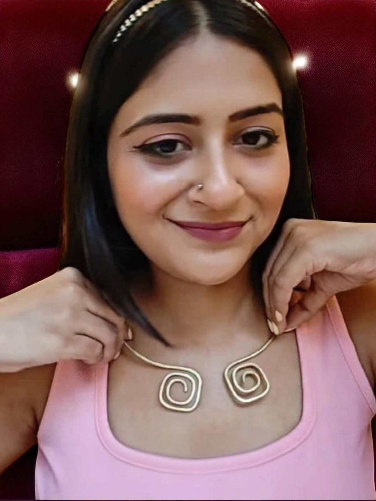 Spiral Square Brass Hasli Necklace