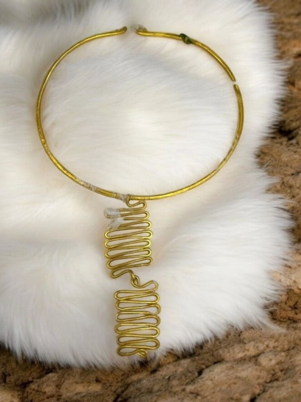 Waves of Life Brass Hasli Necklace