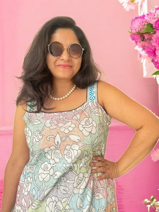 Azalea Kantha Cotton A-line Dress