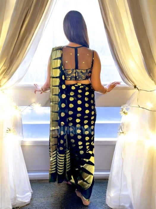 Black Diva Georgette Benarasi Saree