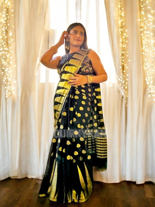 Black Diva Georgette Benarasi Saree