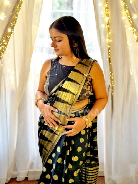 Black Diva Georgette Benarasi Saree