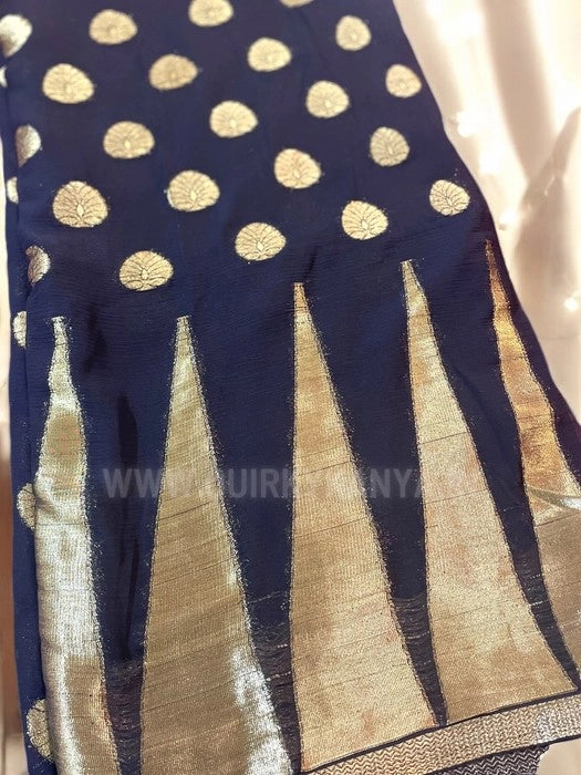 Black Diva Georgette Benarasi Saree