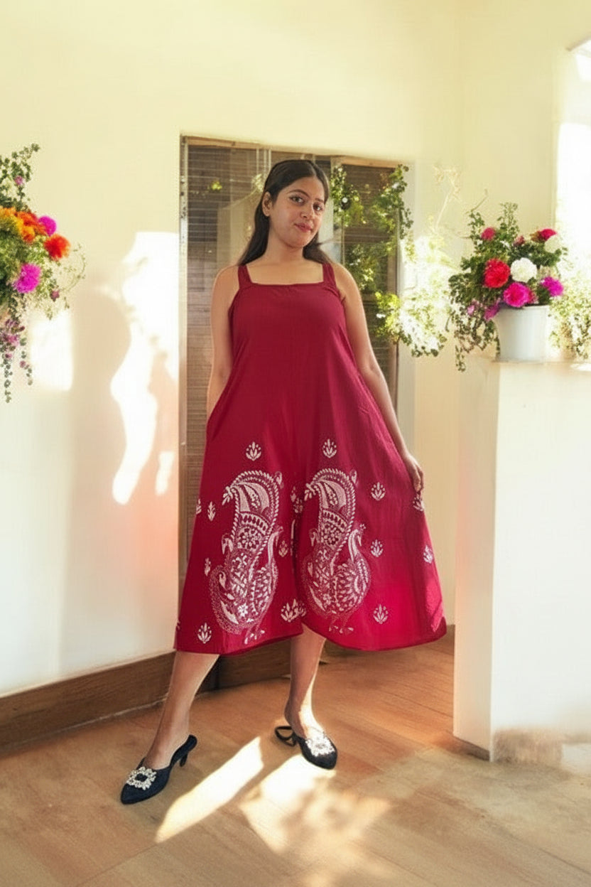 geet-kanthastitich-cotton-jumpsuit-maroon