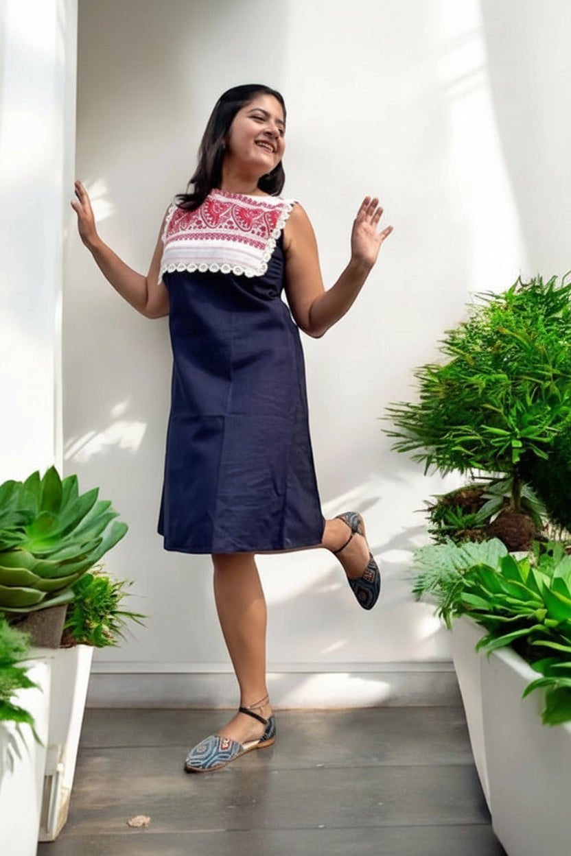 Happy Japi Assamese Cotton Shift Dress