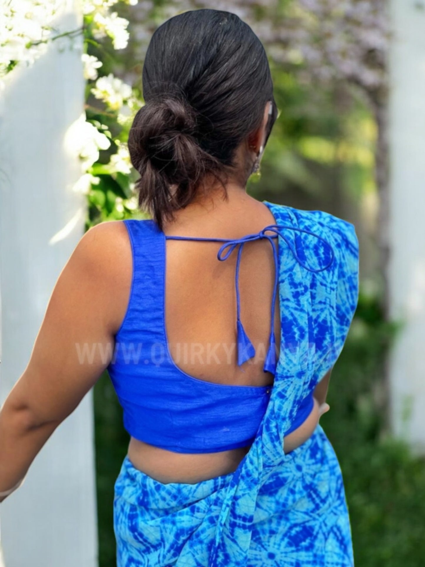 Nandini Art Silk Sleeveless Blouse - Royal Blue