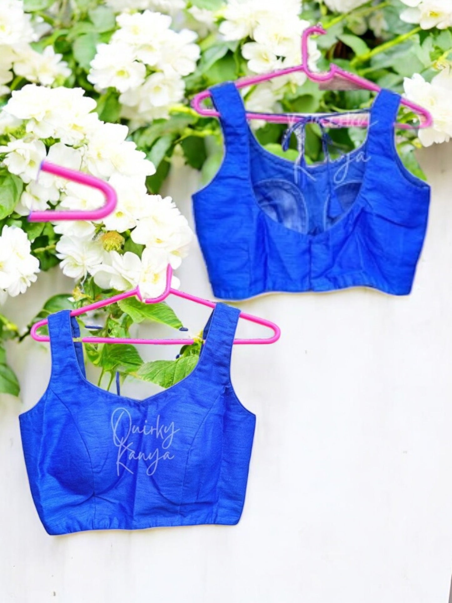 Nandini Art Silk Sleeveless Blouse - Royal Blue