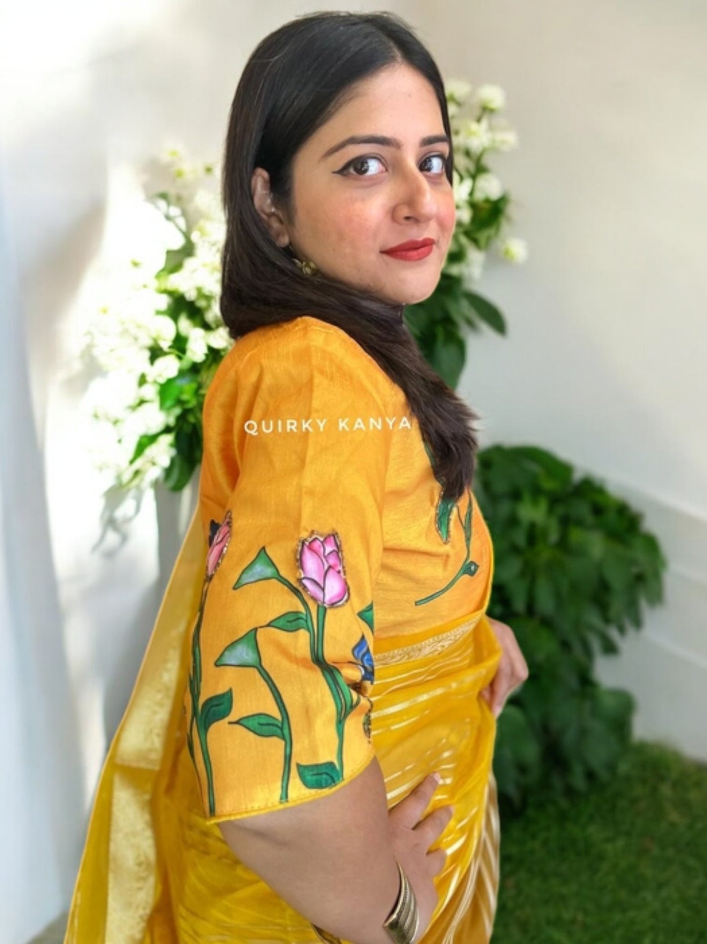 Nalini Pichwai Art Silk Blouse- Yellow