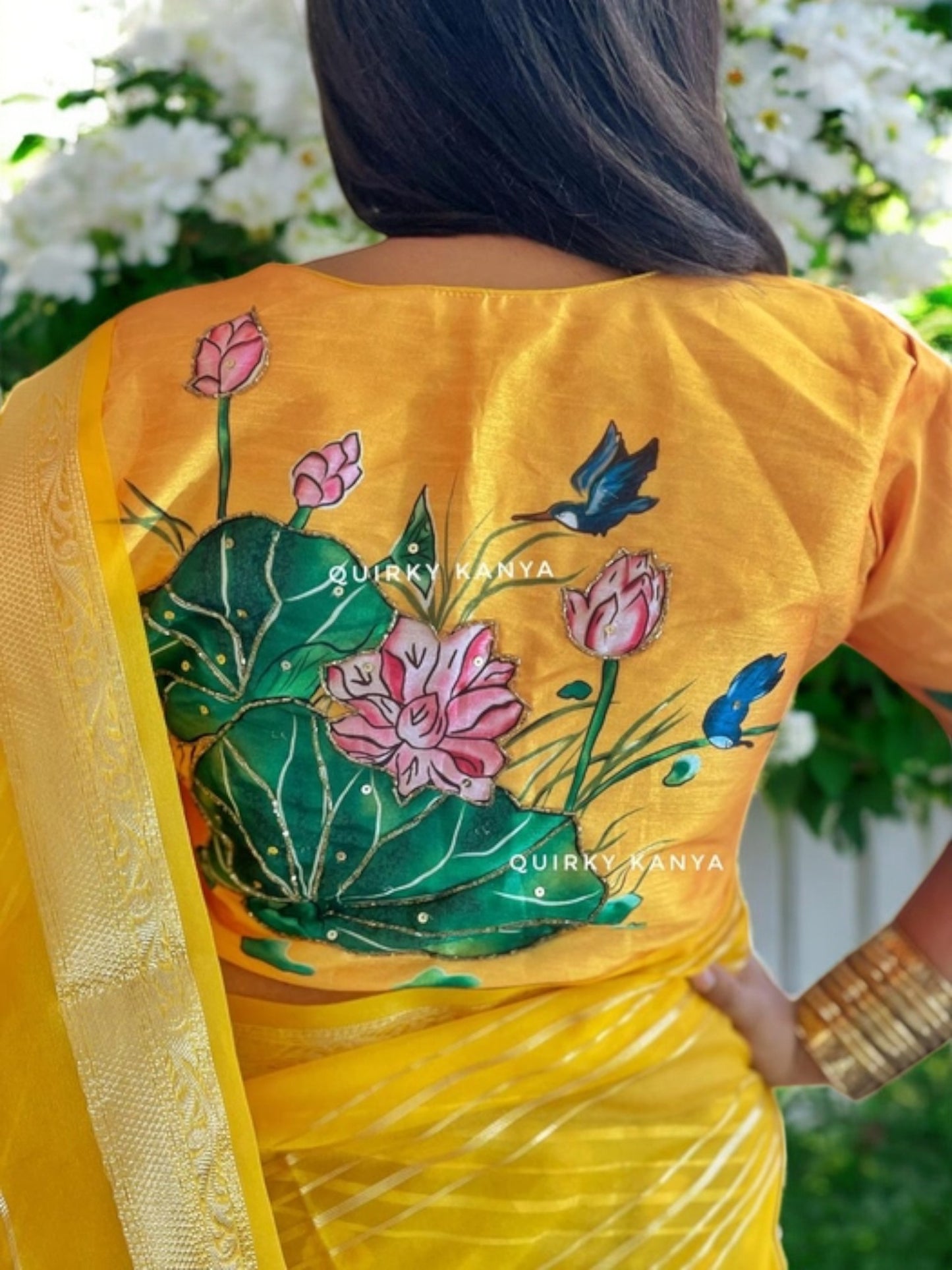 Nalini Pichwai Art Silk Blouse- Yellow