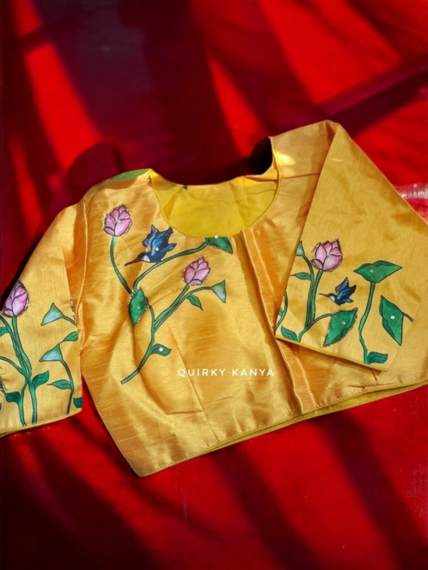 Nalini Pichwai Art Silk Blouse- Yellow