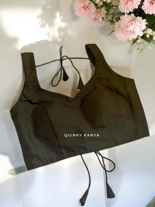 Black Onyx Designer Backless Blouse