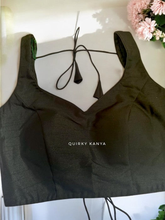 Black Onyx Designer Backless Blouse