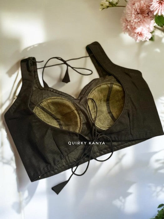 Black Onyx Designer Backless Blouse