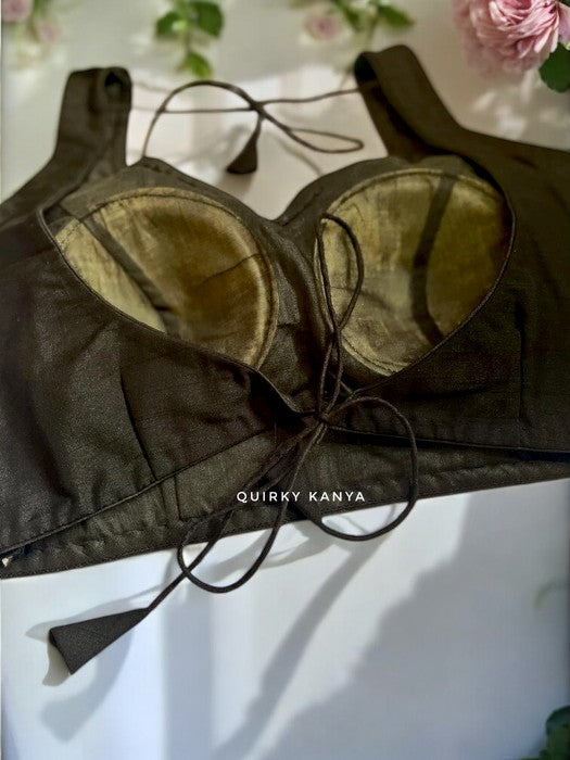 Black Onyx Designer Backless Blouse