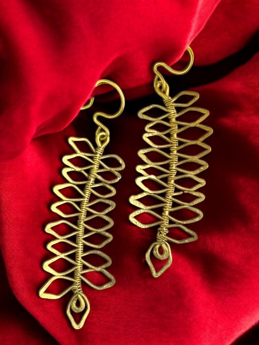 peacock-feather-brass-earrings