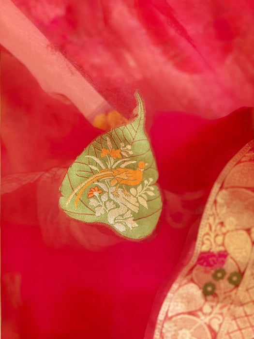 Paan Pasand Organza Benarasi Saree