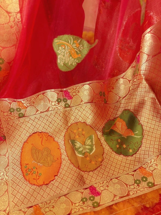 Paan Pasand Organza Benarasi Saree