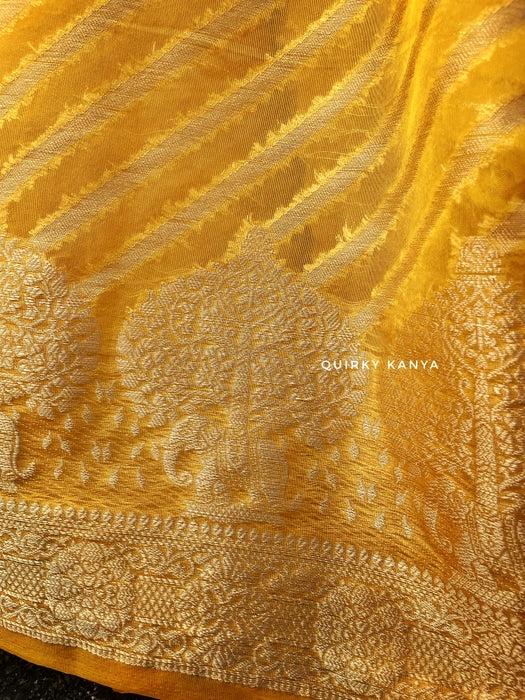 Radhika Organza Benarasi Saree - Yellow