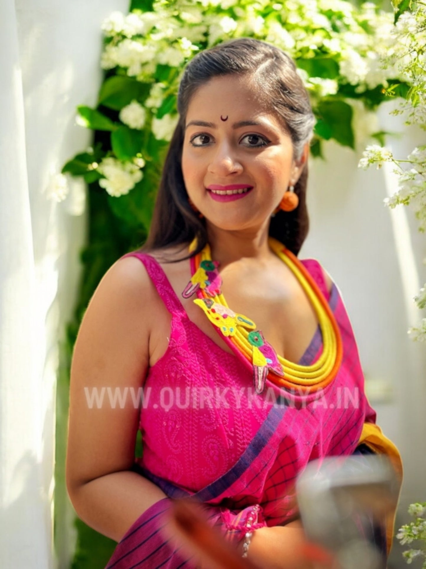 Rangilee Chikankari Sleeveless Blouse - Magenta