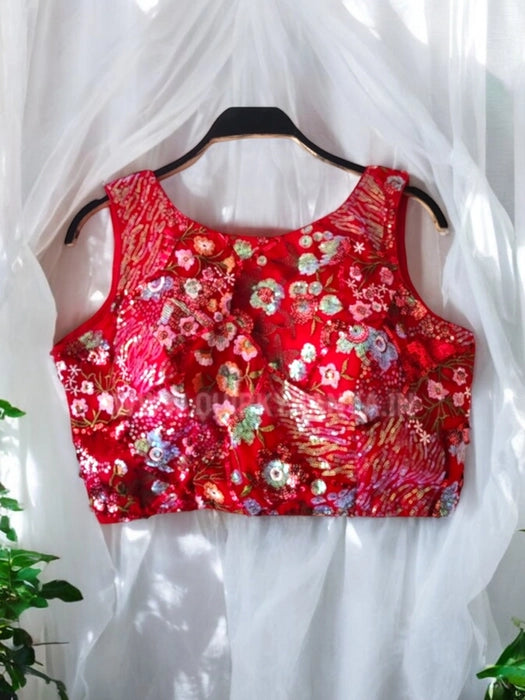 Sitara Sequins Designer Blouse - Red
