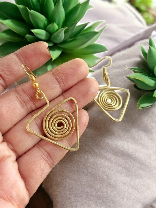 spiral-in-triangle-brass-dangler-earrings