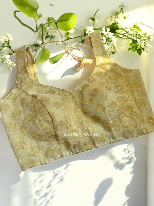 Suvarnaa Sleeveless Designer Blouse - Pale Gold
