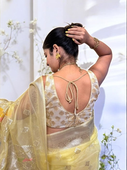 Suvarnaa Sleeveless Designer Blouse - Pale Gold