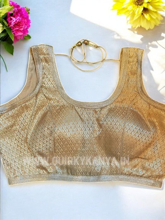 Swarnalata Brocade Blouse - Pale Gold