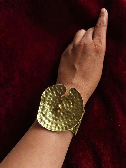 Lotus Leaf Brass Cuff Bracelet