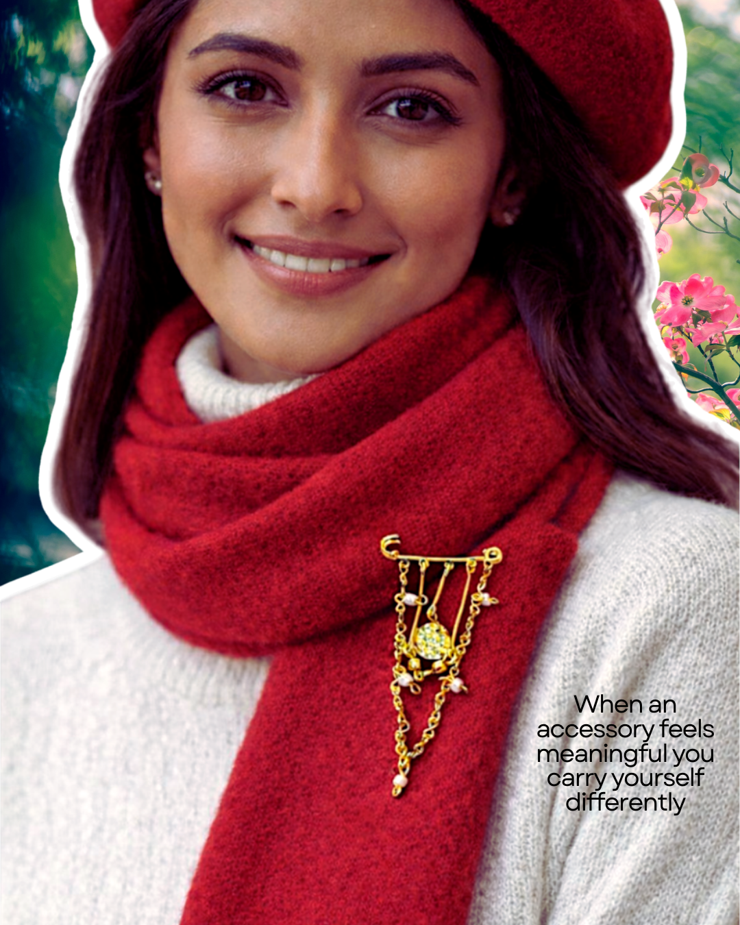 Coin and Chains Brass Brooch