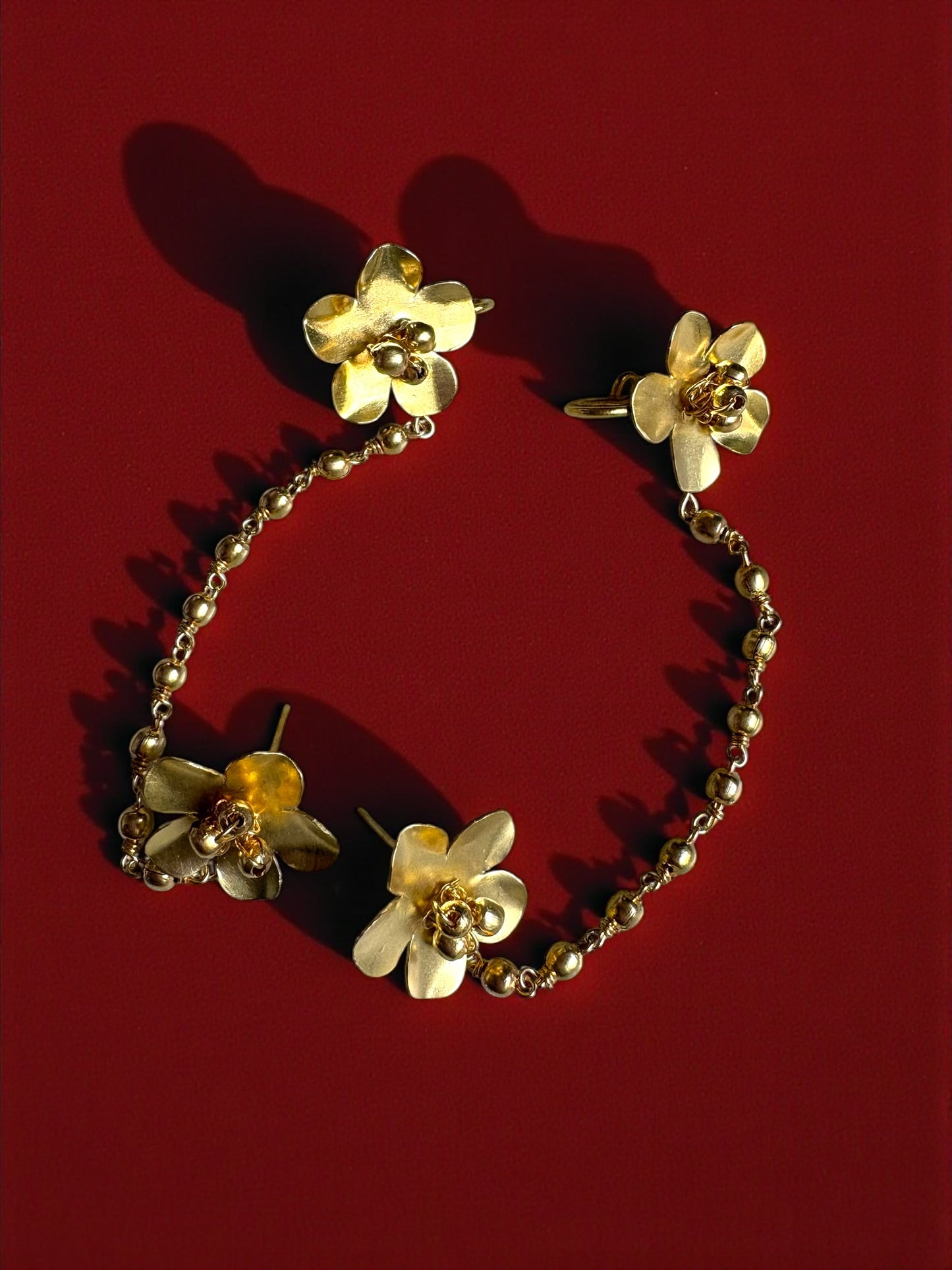 Bangaliana Chained Brass Earcuff Earrings