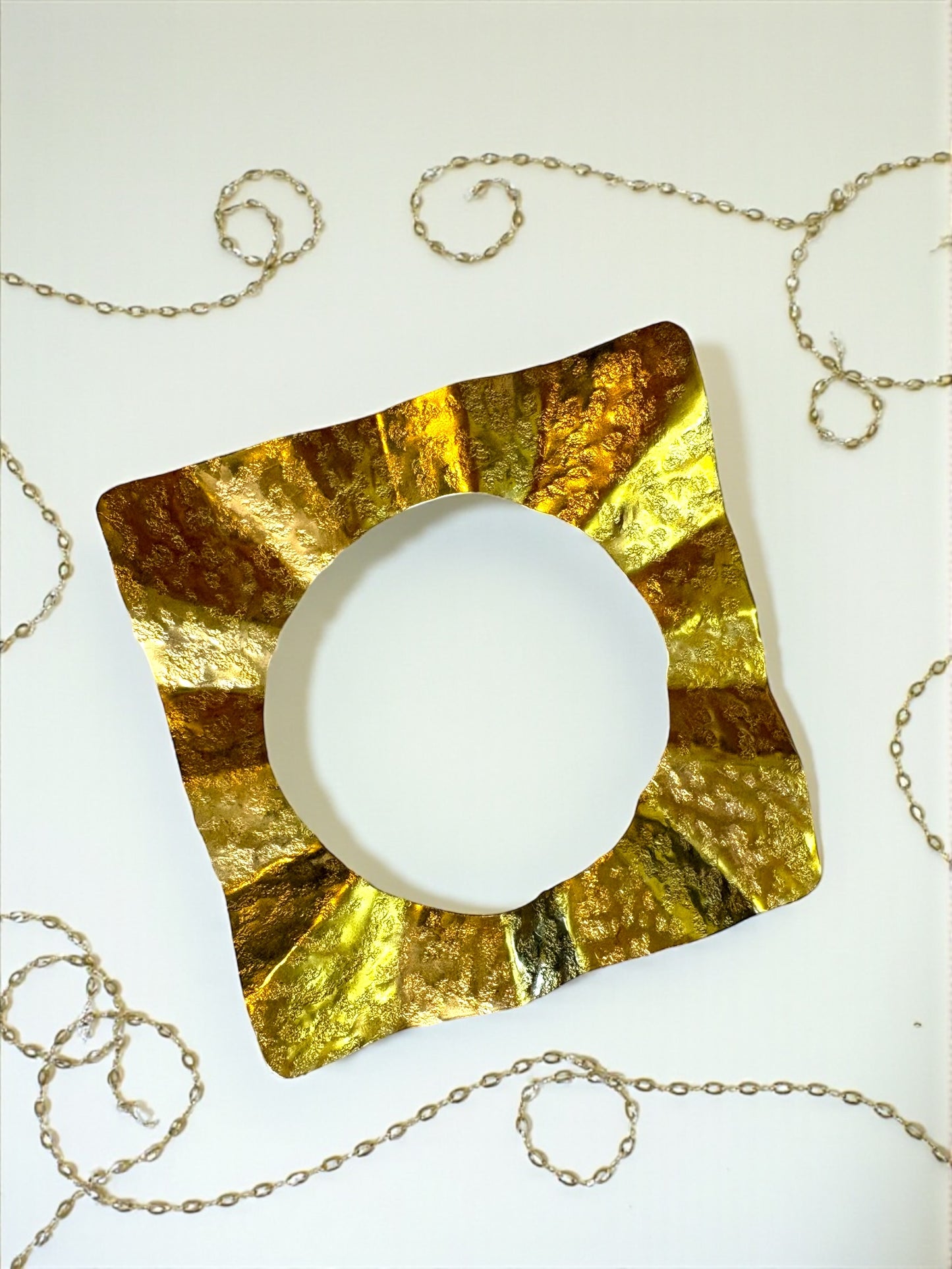 Square Plate Stackable Brass Bangle Bracelet