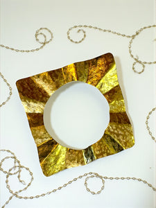 Square Plate Stackable Brass Bangle Bracelet