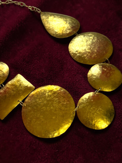 Circle of Life Brass Statement Necklace