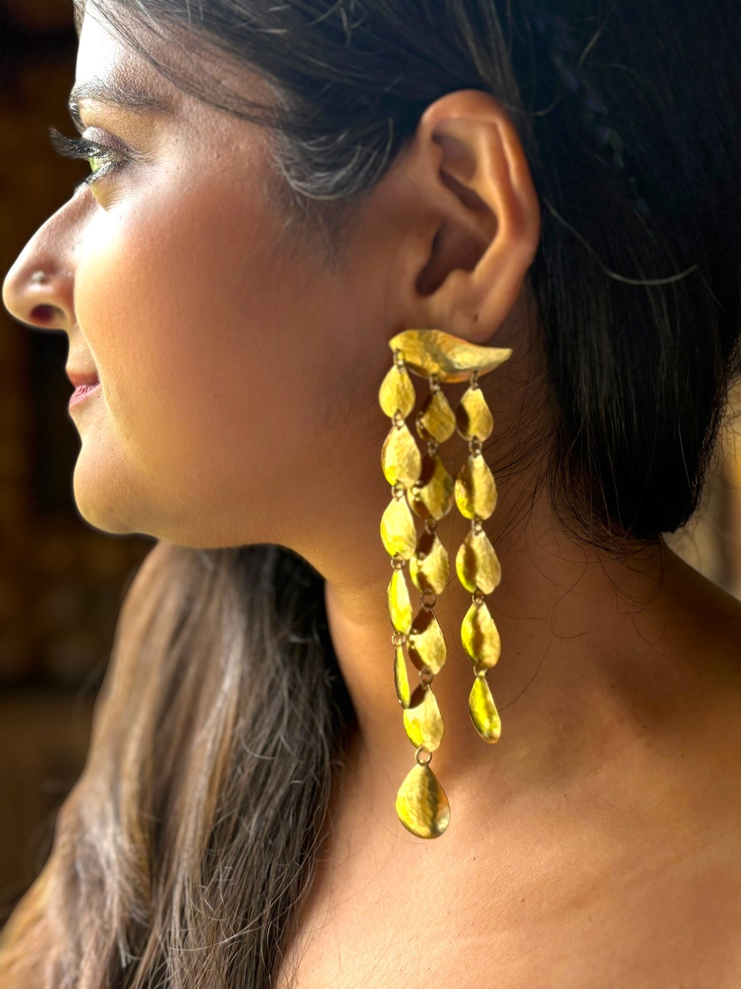Queen Cleopatra Brass Dangler Earrings