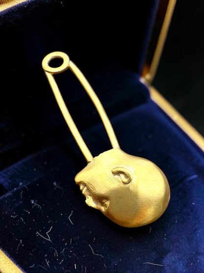 Chehra Premium Sculptural Brass Brooch