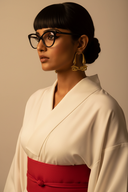 Nayan Tarse Premium Sculptural Brass Dangler Earrings