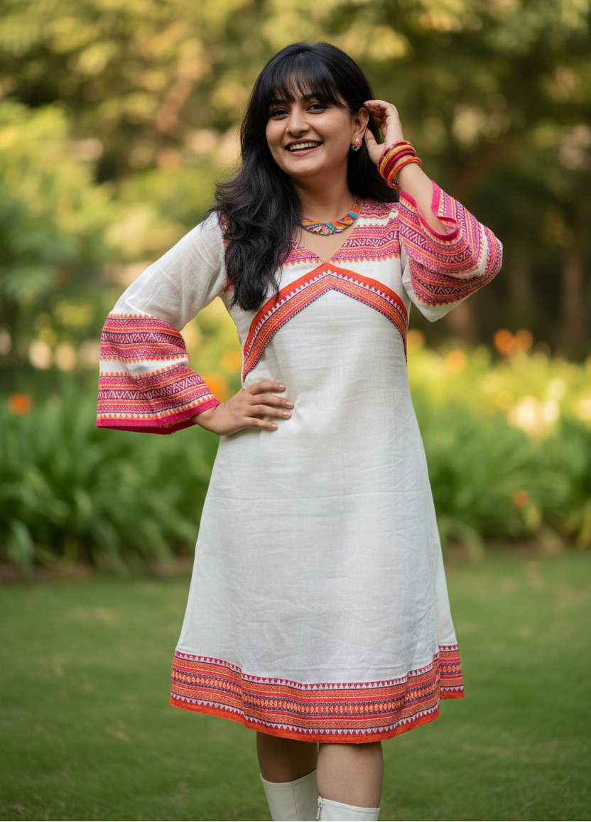 Atiya Manipuri Cotton A-line Dress
