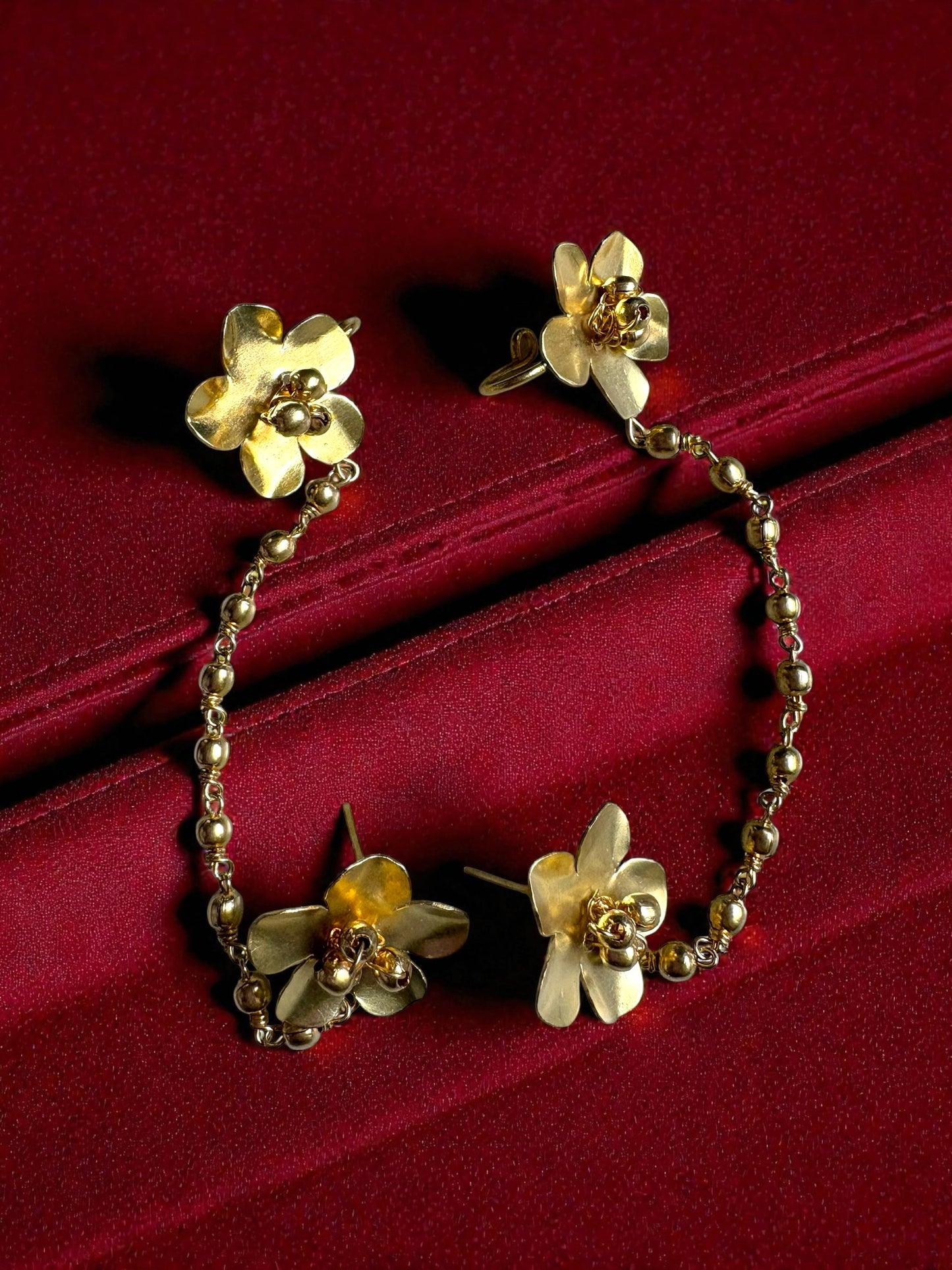 Bangaliana Chained Brass Earcuff Earrings