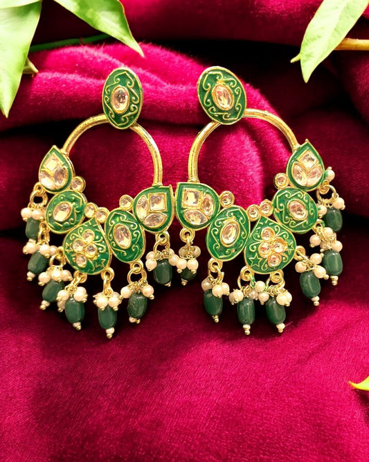 Hariyali Chandbali Earrings