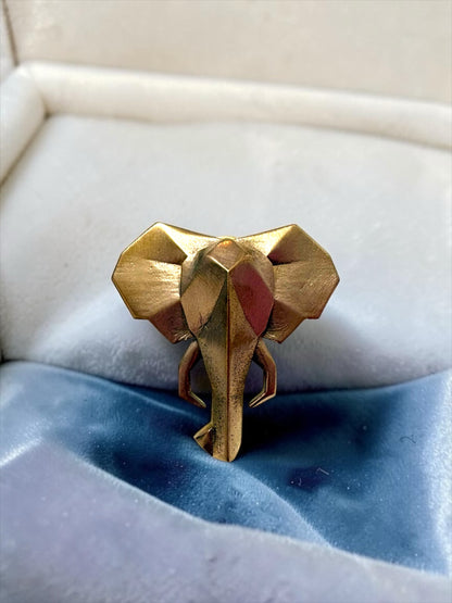 Gajagamini Premium Sculptural Brass Brooch