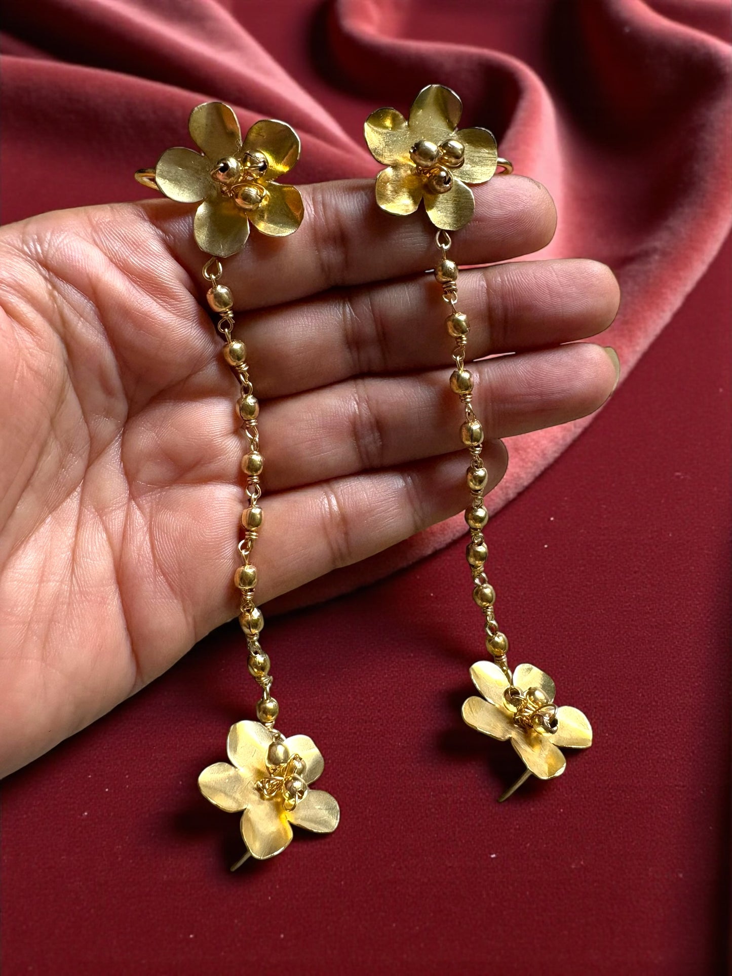 Bangaliana Chained Brass Earcuff Earrings